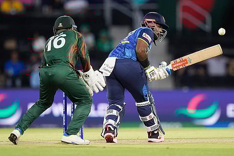 Charith Asalanka bats against Bangladesh